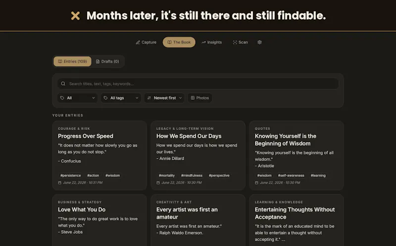 xotes, your modern commonplace book screenshot 3