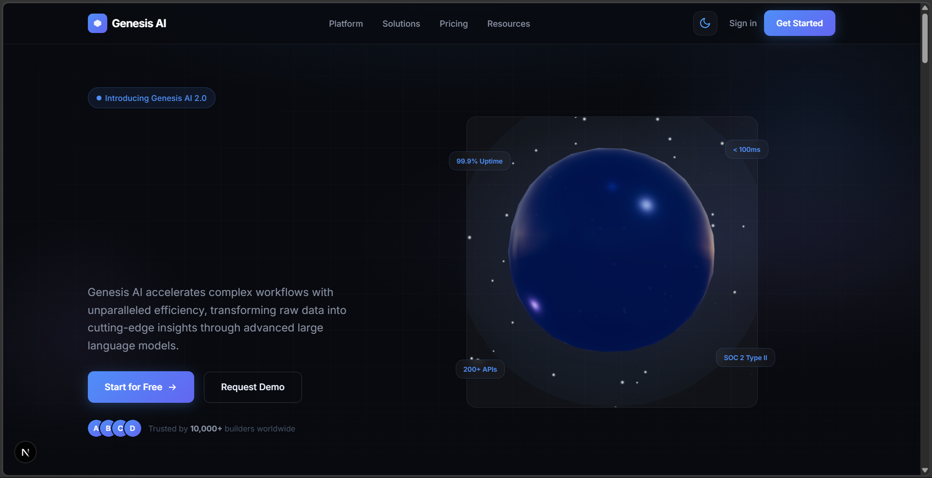 Premium AI SaaS Landing Template - Product Hunt launch logo and brand identity