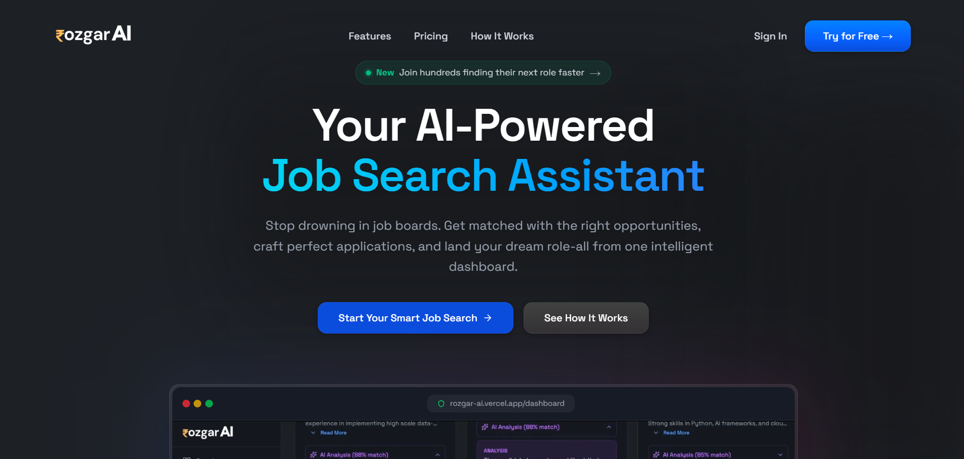 Rozgar AI - Screenshot 2 showing product features and functionality