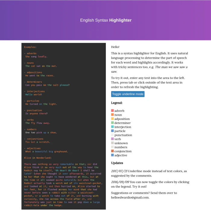 English Syntax Highlighter