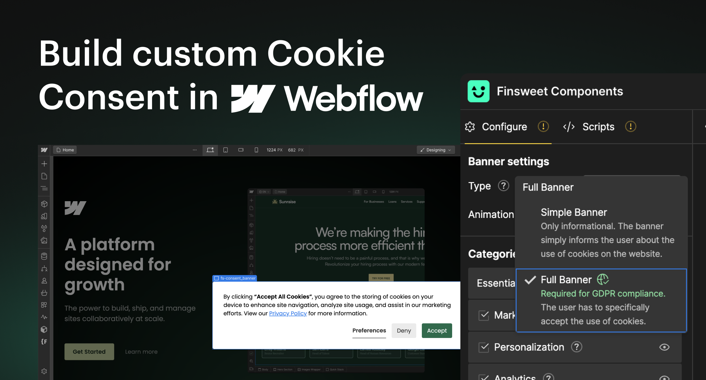 Componentes de Finsweet para flujo web media 3