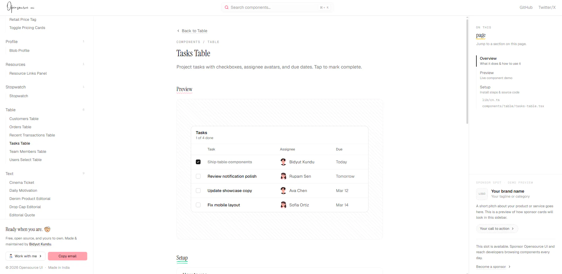 Opensource UI gallery image