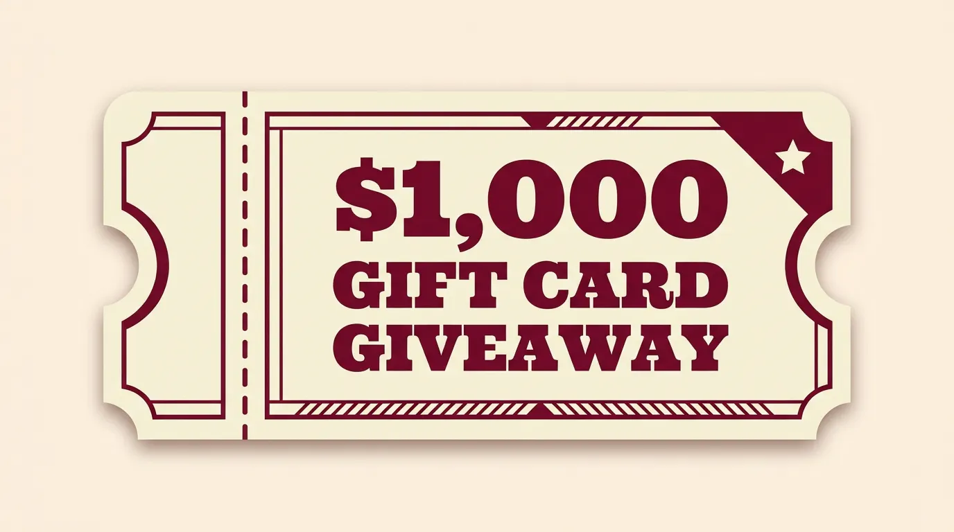 Win a $1,000 Gift Card: No Purchase