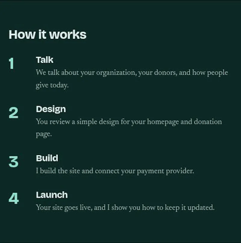 Donor Ready homepage screenshot 1