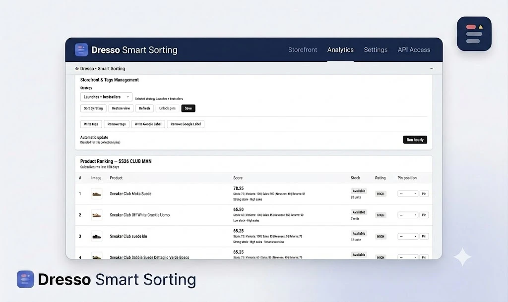 Dresso Smart Sorting 截图 2