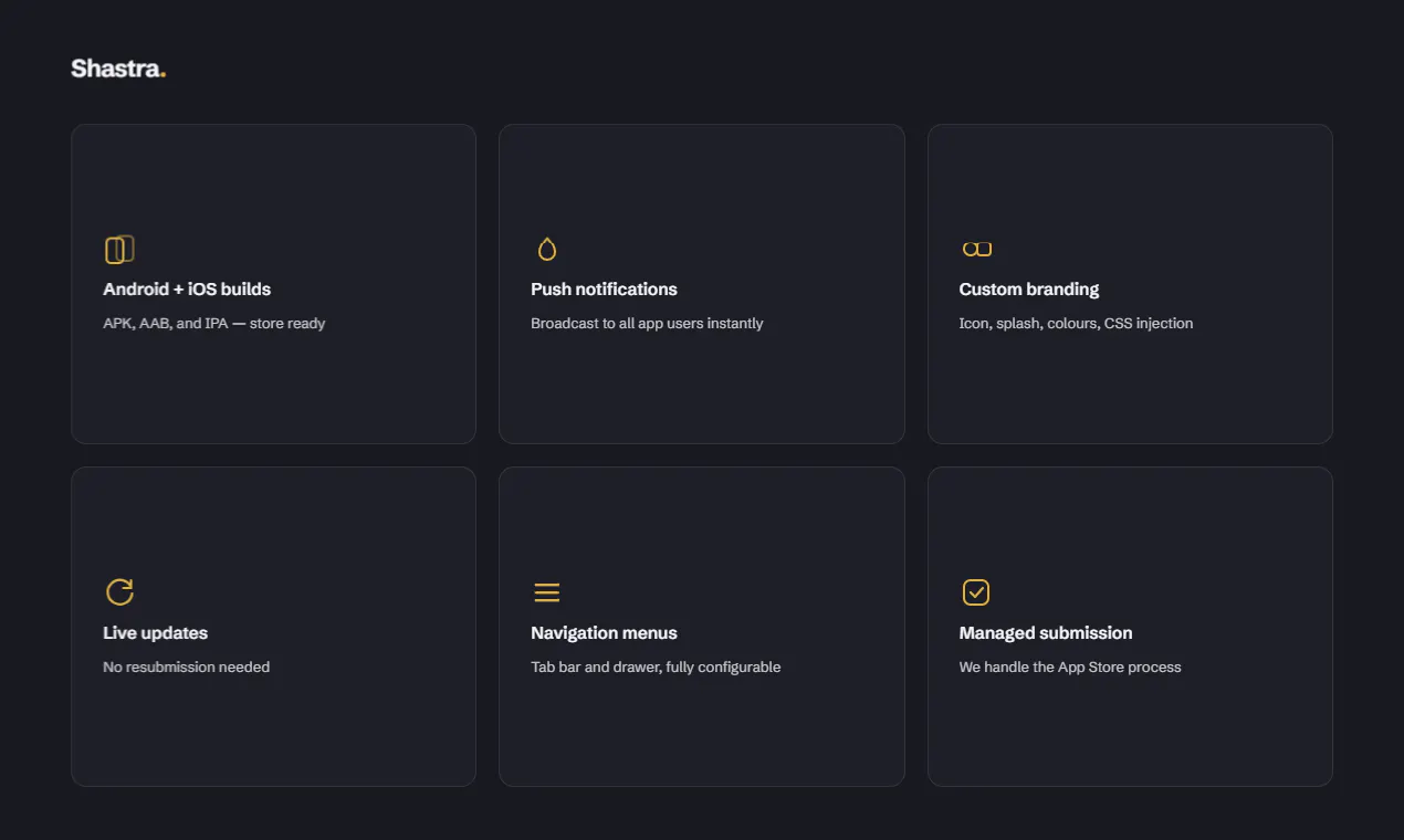 Shastra - Turn websites into mobile apps gallery image
