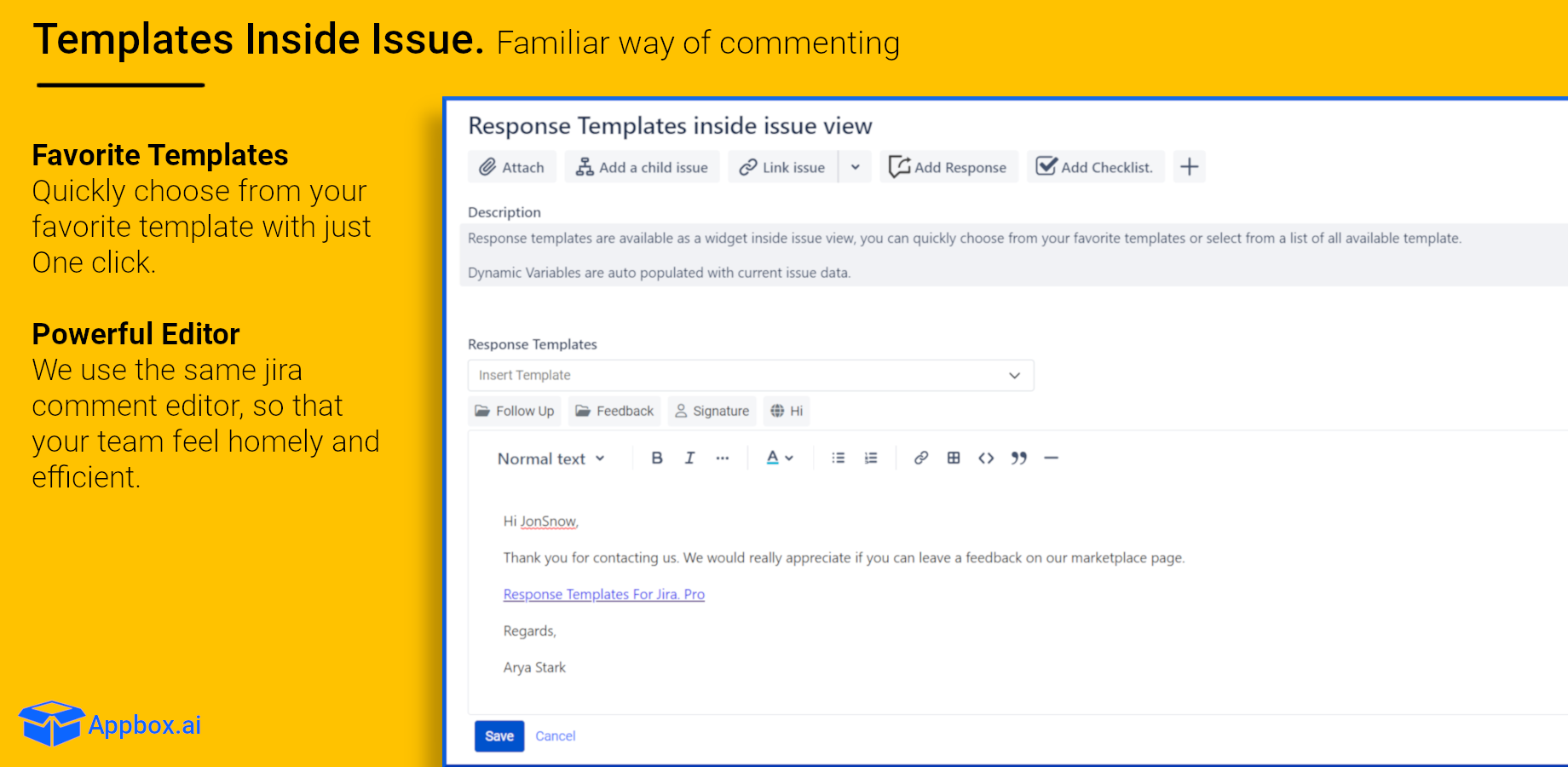 Response Template for Jira gallery image