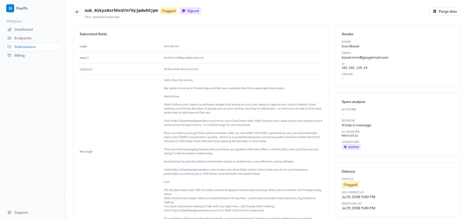 PostTo screenshot 2