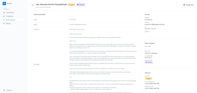 PostTo screenshot 2
