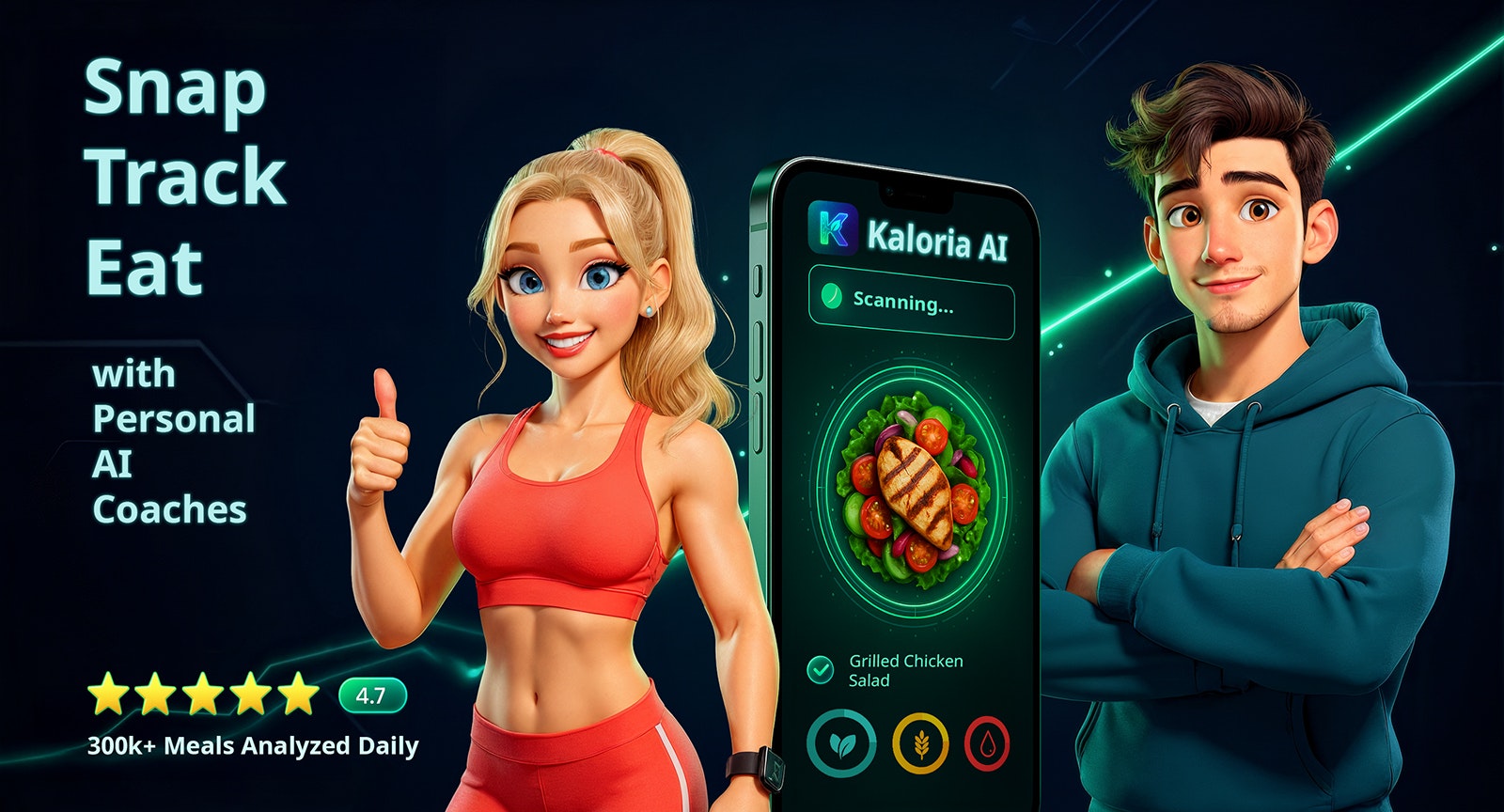 Kaloria - AI Calorie Tracker & AI Coach media 1