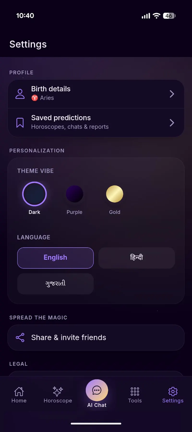 AstroPredic : Zodiac & Palm screenshot 1