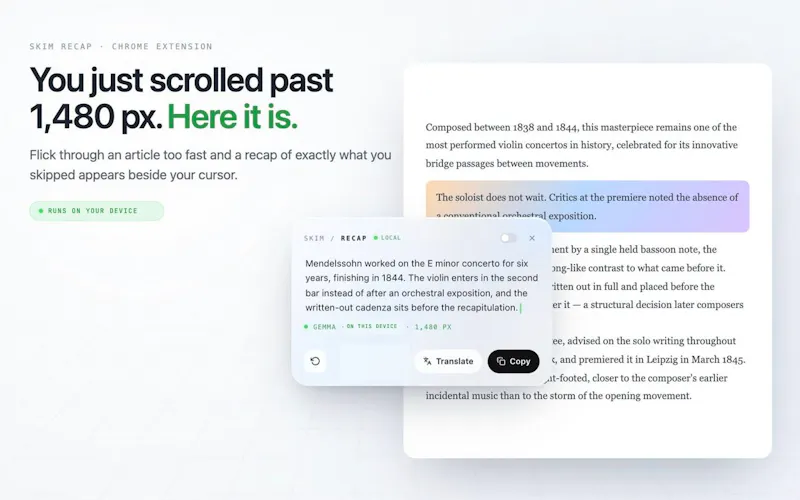 Skim Recap screenshot 2