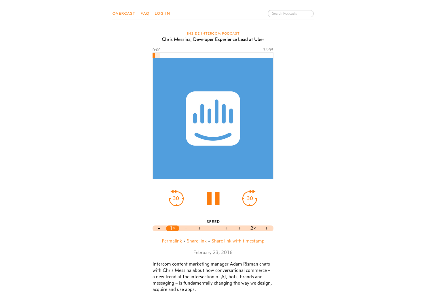 Inside Intercom Podcast - Chris Messina, Developer Experience Lead at Uber gallery image