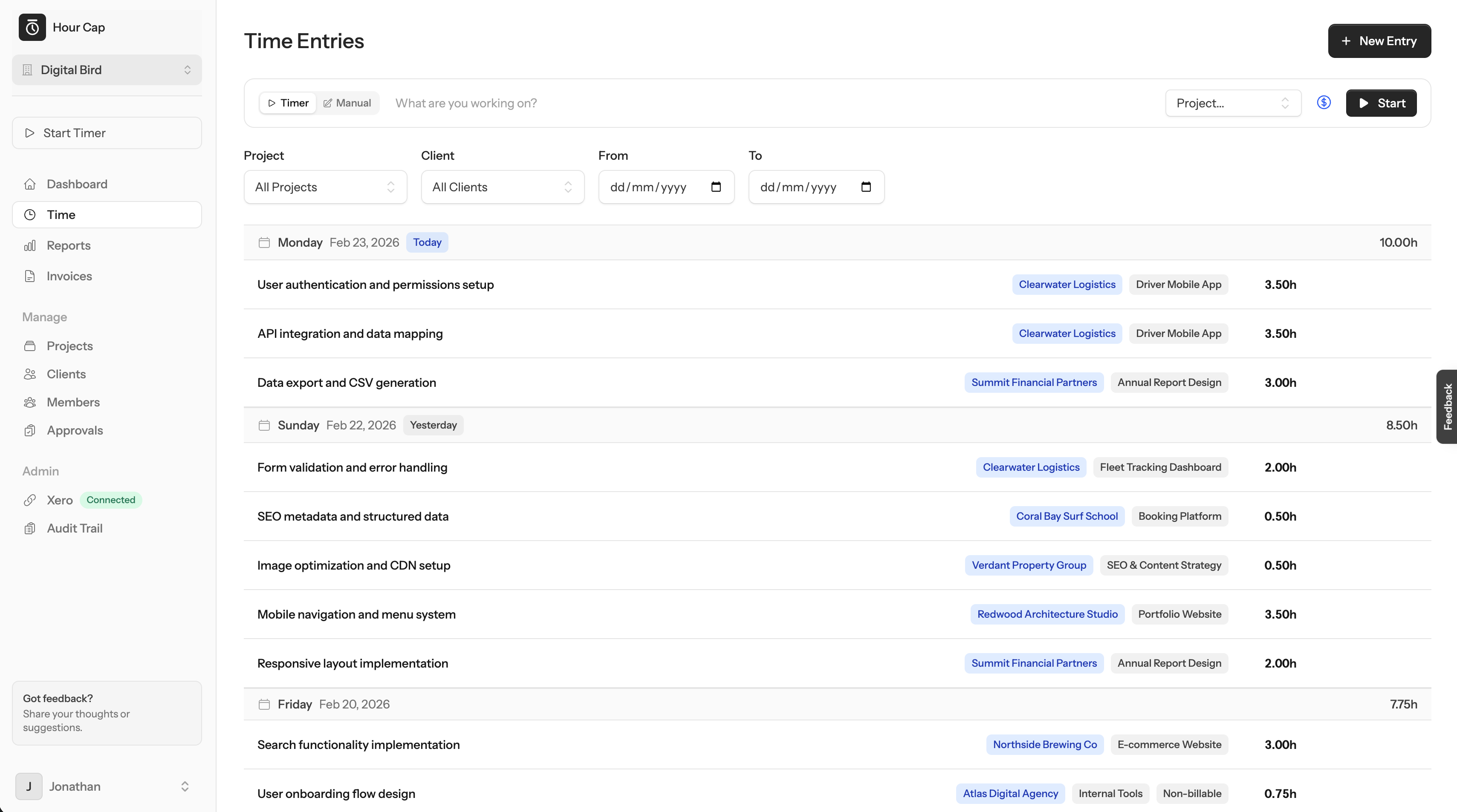 Hour Cap - Screenshot 3 showing product features and functionality