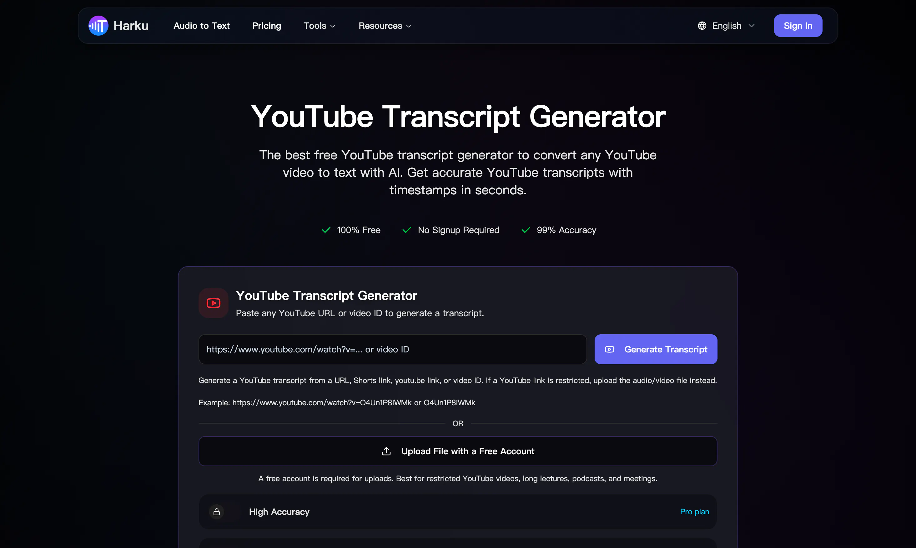 Harku YouTube to Text gallery image