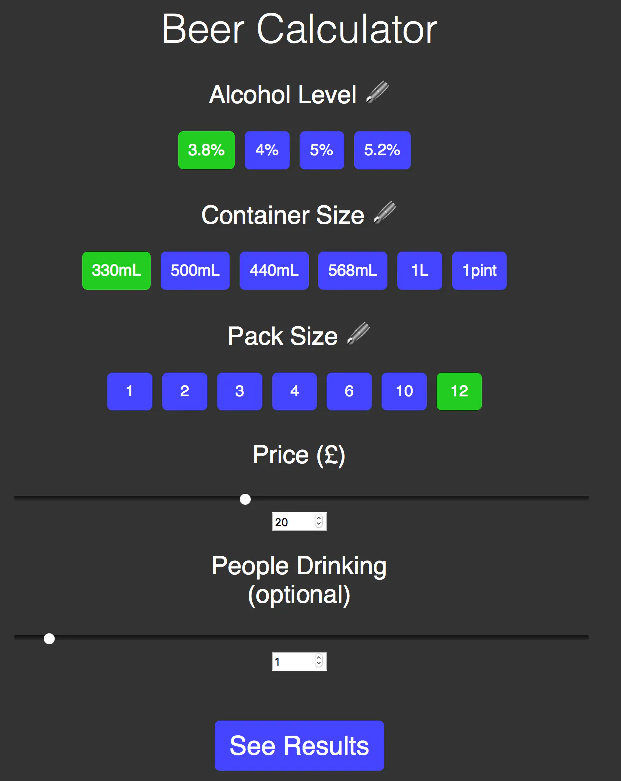 Beer Calculator Online - Get more booze for your buck