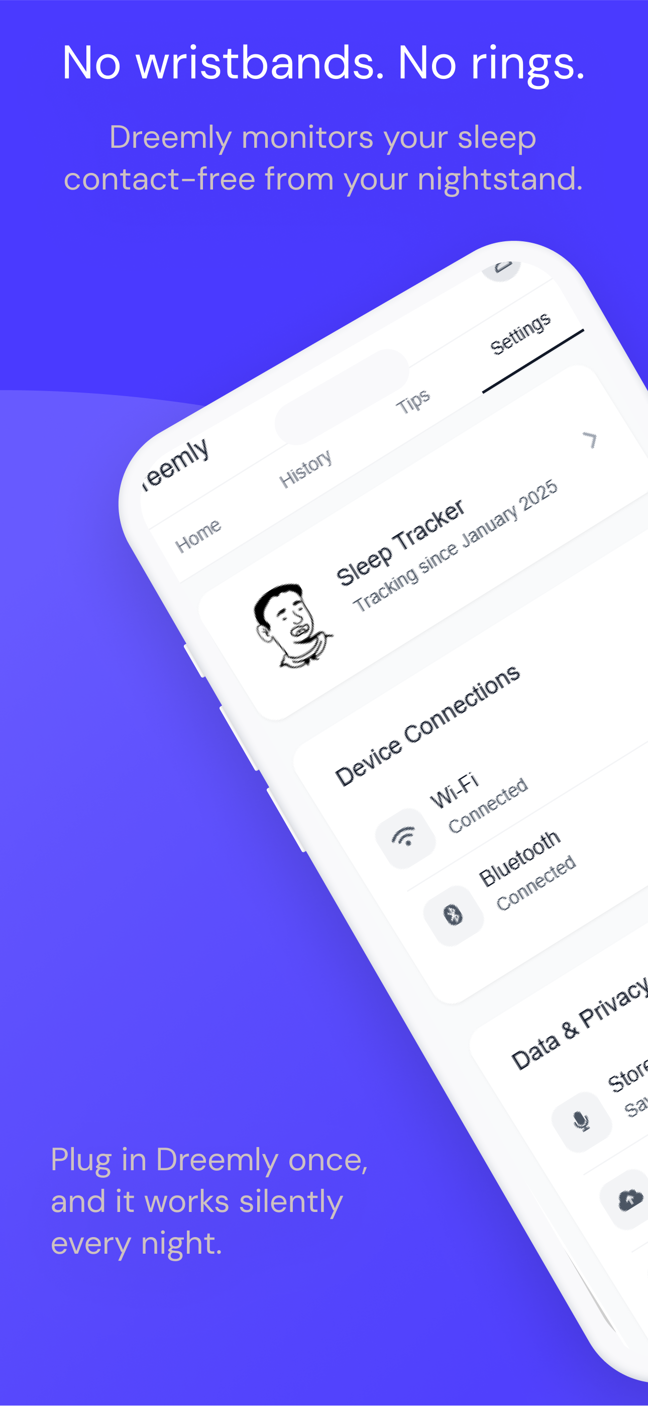 Mídia 4 de Dreemly - Rastreador de sono sem contato - Insights avançados do sono, zero wearables