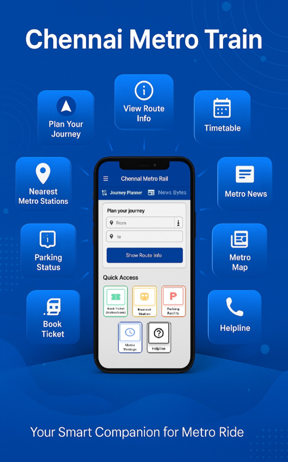 Chennai Metro Train -app - Plan en reis naadloos door de Chennai Metro media 1