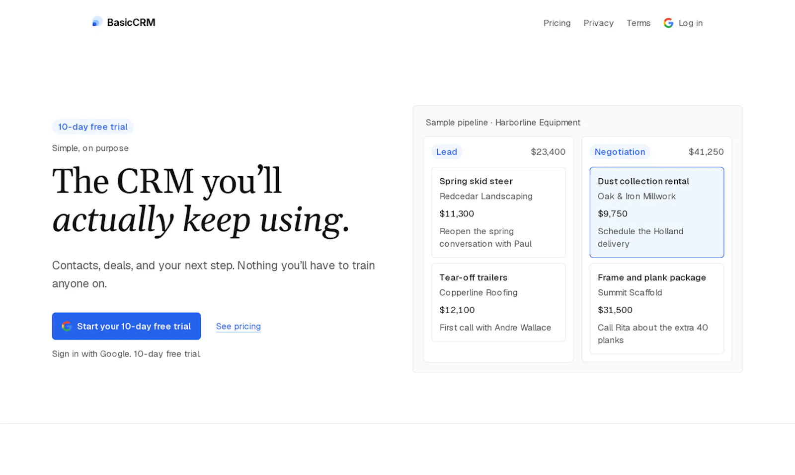 BasicCRM screenshot 1