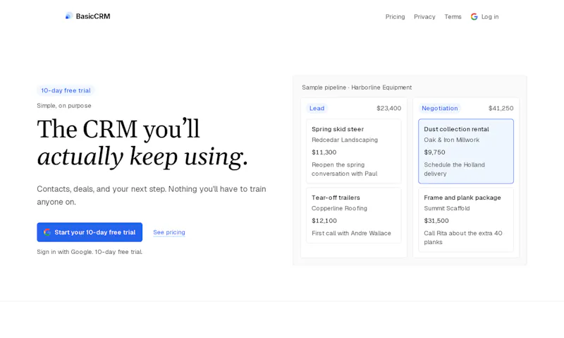 BasicCRM screenshot 1