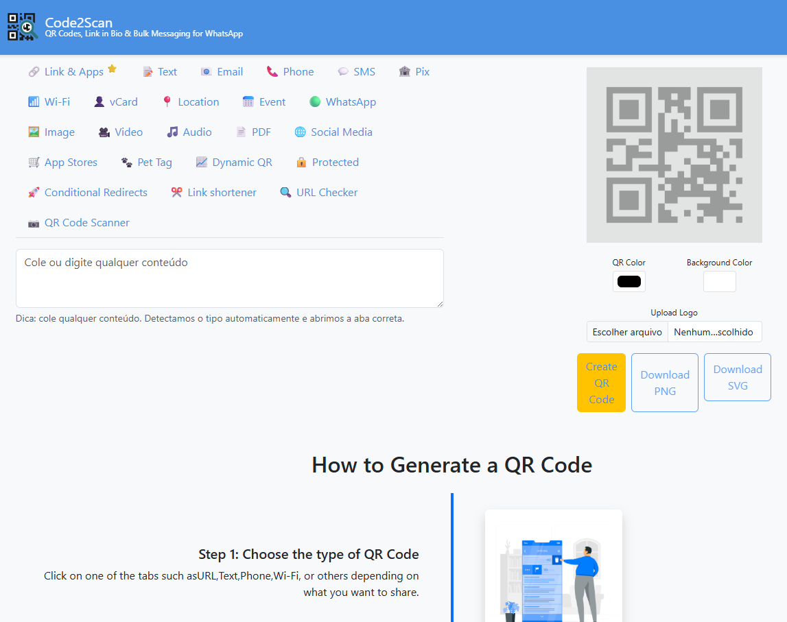 Free QR Code Generator - Main product screenshot demonstrating key features and user interface