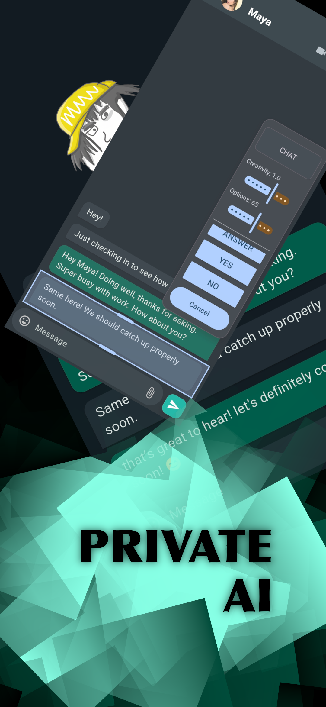 Slopper: Private AI Replies - Main screenshot showing features and interface