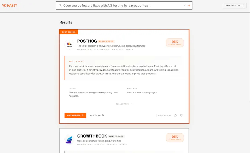 YC has it screenshot 4
