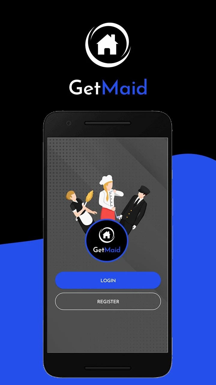 Média Getmaid: embaucher - Téléchargez l'application GetMaid et créez un compte. 1