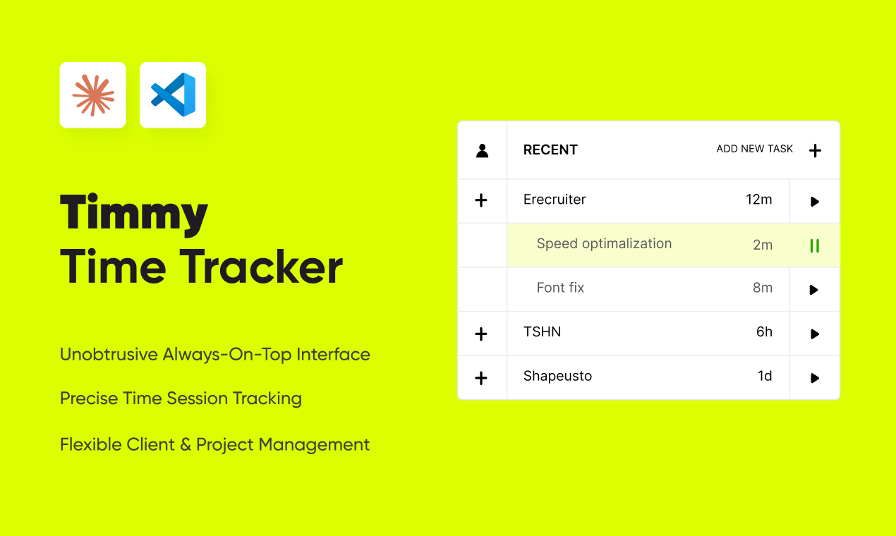 Timmy Time Tracking - Main screenshot showing features and interface