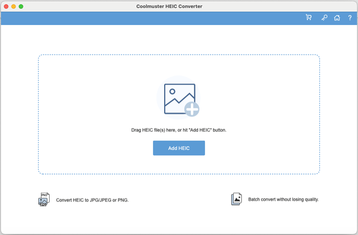 Coolmuster HEIC Converter for Mac - Main product screenshot demonstrating key features and user interface