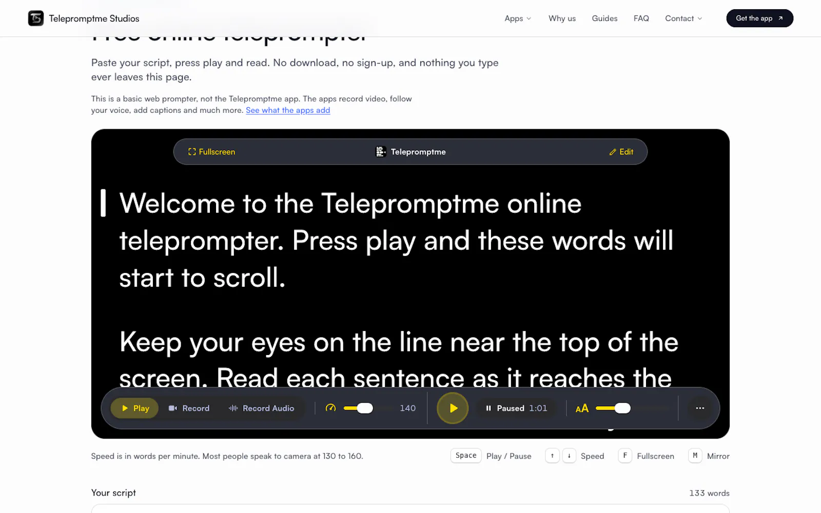 Telepromptme Online Teleprompter screenshot 4
