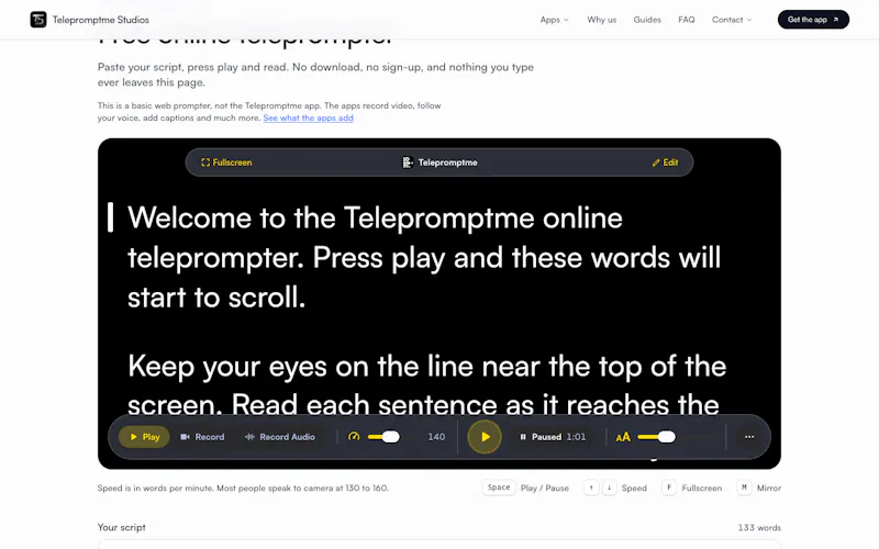 Telepromptme Online Teleprompter screenshot 4