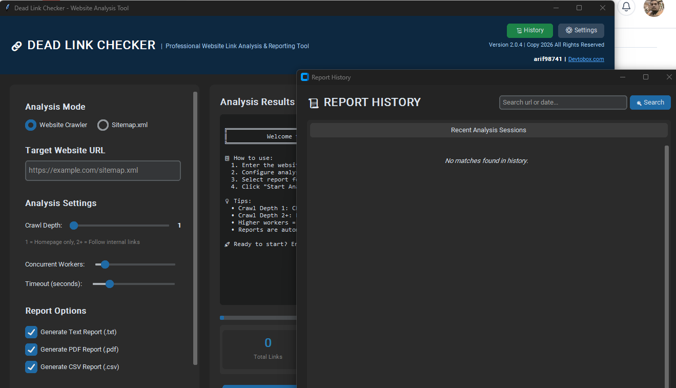 Deadlink Checker - Screenshot 3 showing product features and functionality
