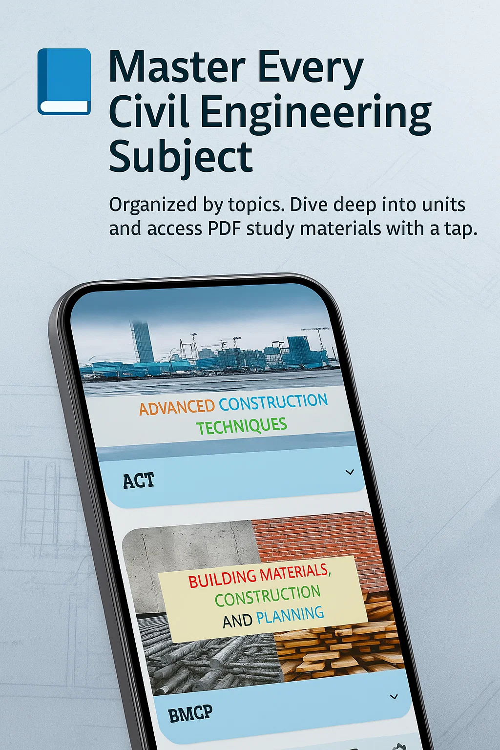Civil Notes – Engineering Guide App - Main screenshot showing features and interface