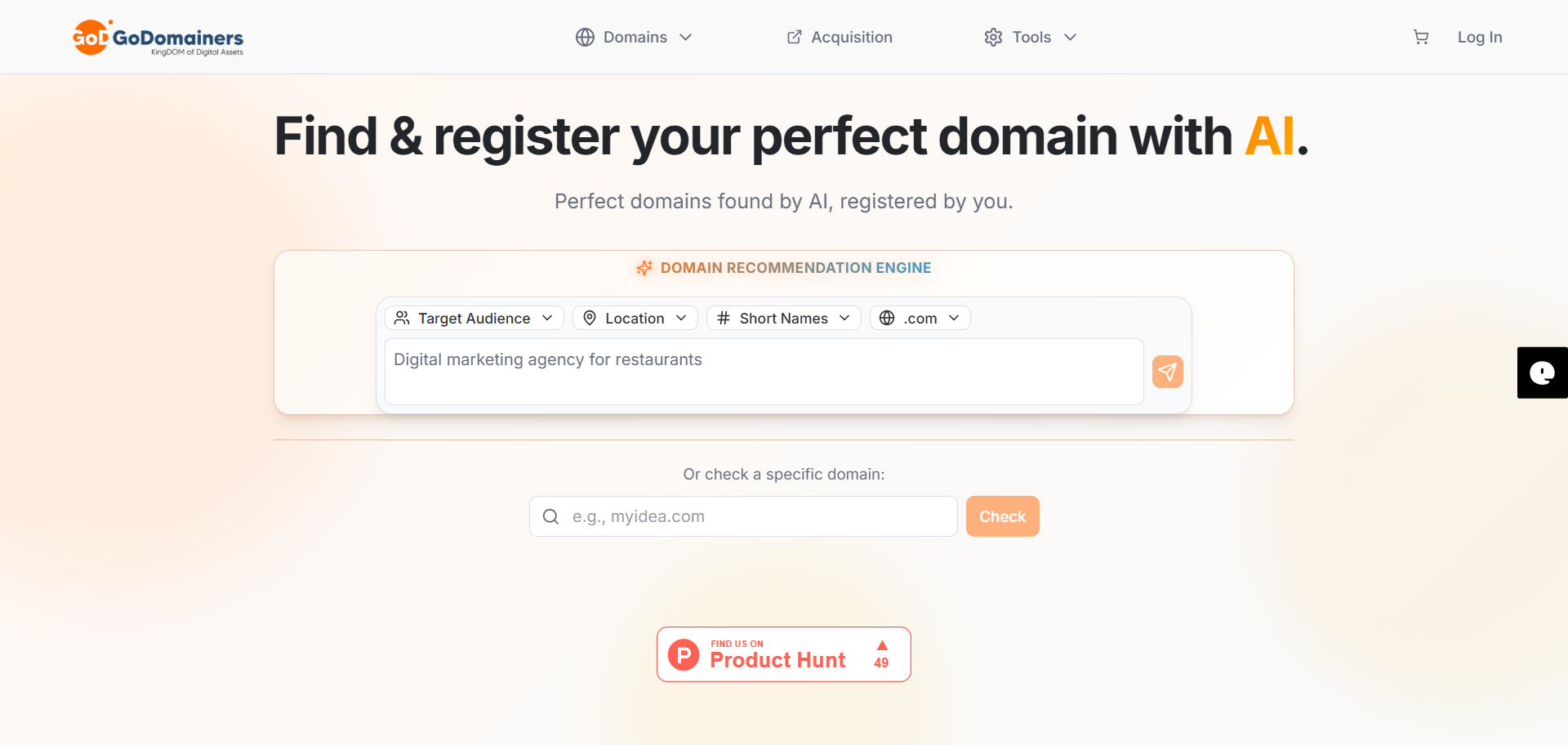 Domain Recommendations Search Engine gallery image