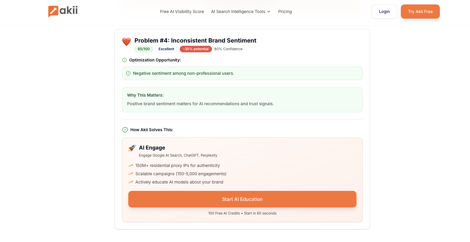 Akii AI Visibility Score - Screenshot 5 preview