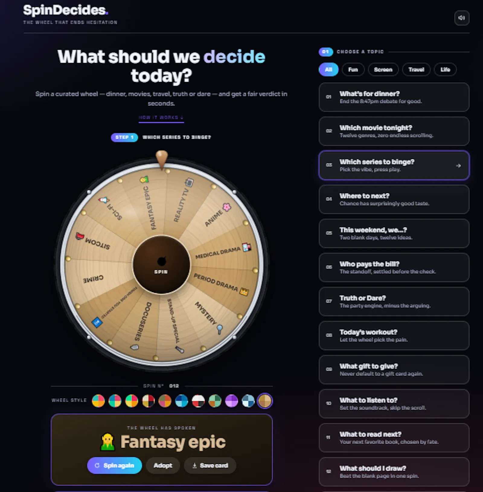 SpinDecides screenshot 3