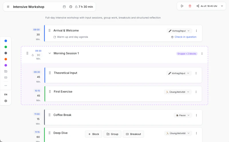 Sessionplan screenshot 1