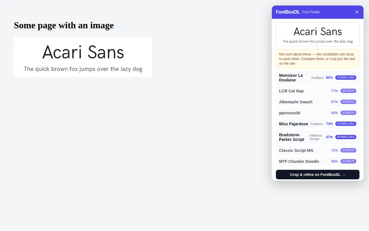FontBoxDL Font Finder gallery image