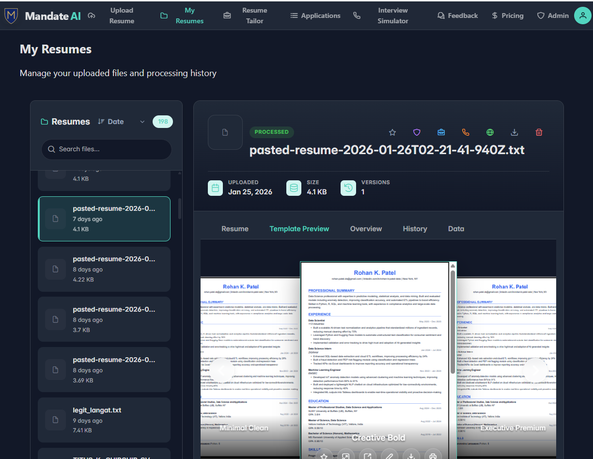 Mandate AI - Screenshot 3 showing product features and functionality