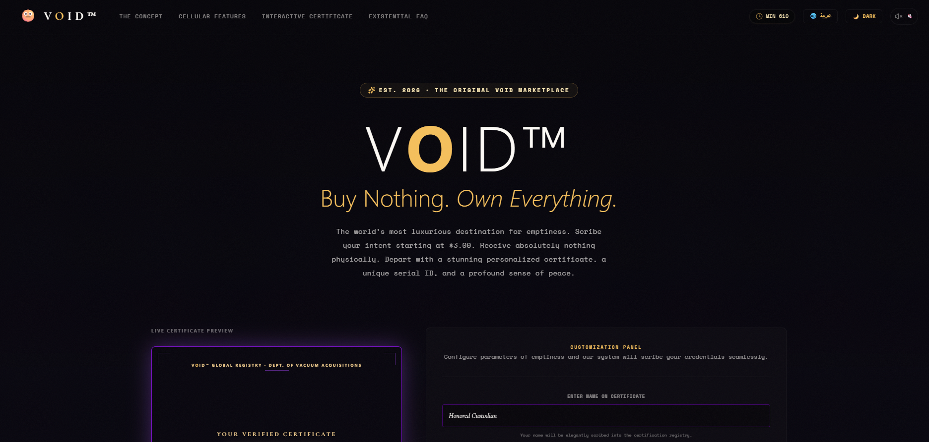 VOID™ — Buy Nothing. Own Everything. gallery image