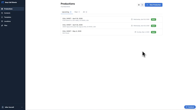 Easy Call Sheets screenshot 2