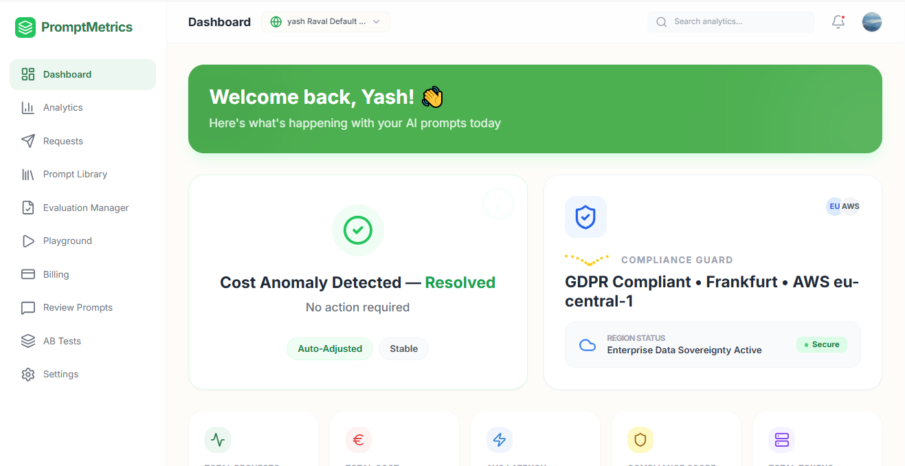 PromptMetrics - EU LLM Observability gallery image