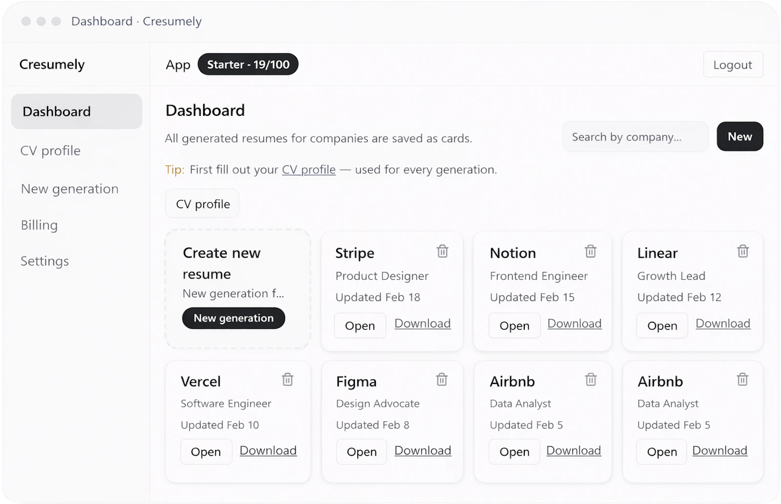 Cresumely screenshot 3