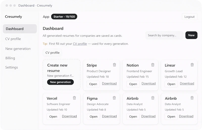 Cresumely screenshot 3