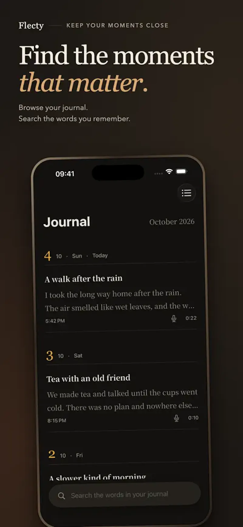Flecty - voice journal app screenshot 5