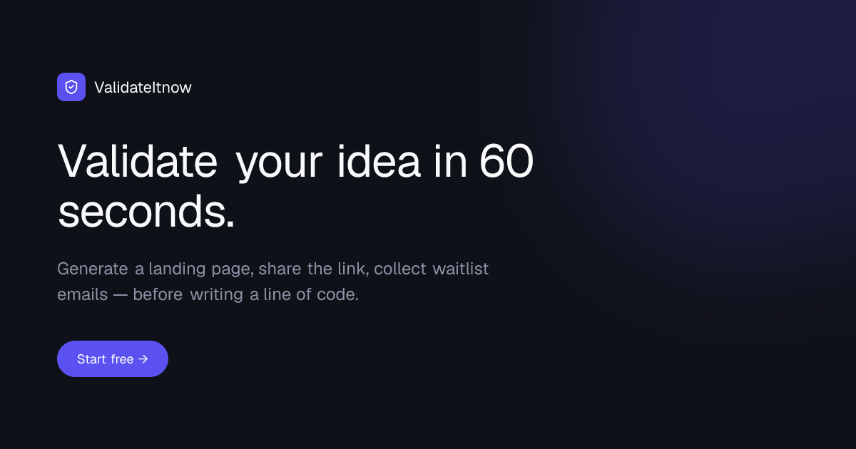 Validate your idea in 60 seconds gallery image