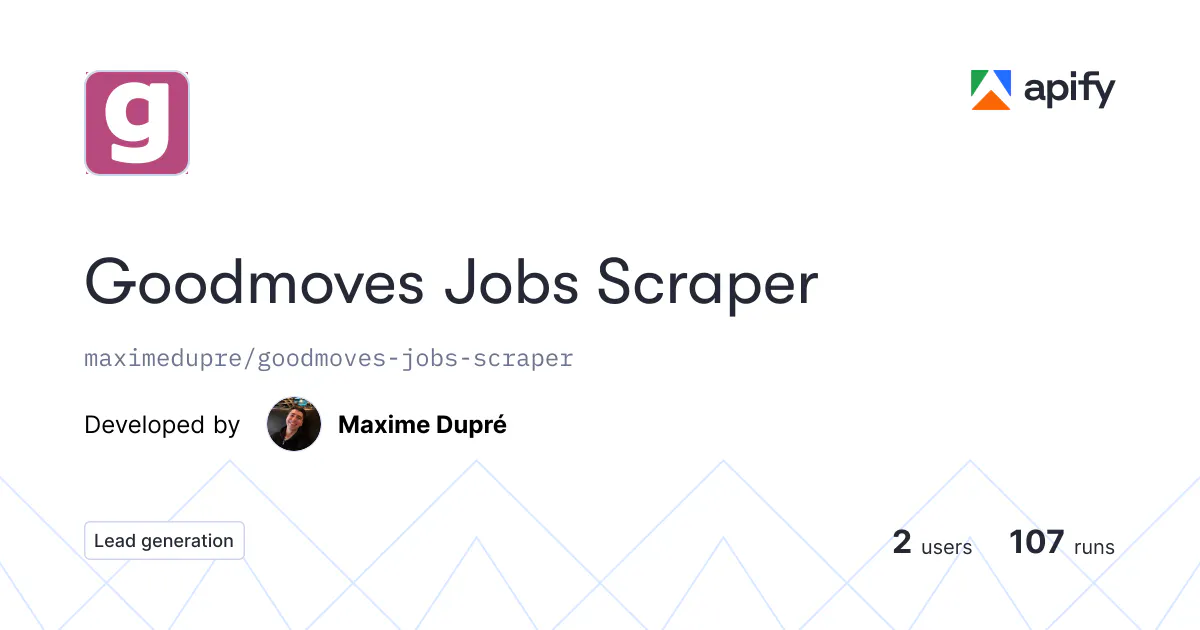 Goodmoves Jobs Scraper gallery image