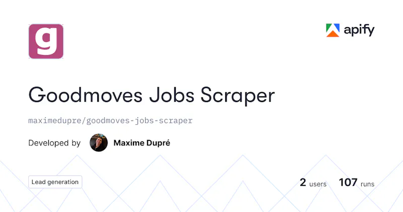 Goodmoves Jobs Scraper screenshot 1