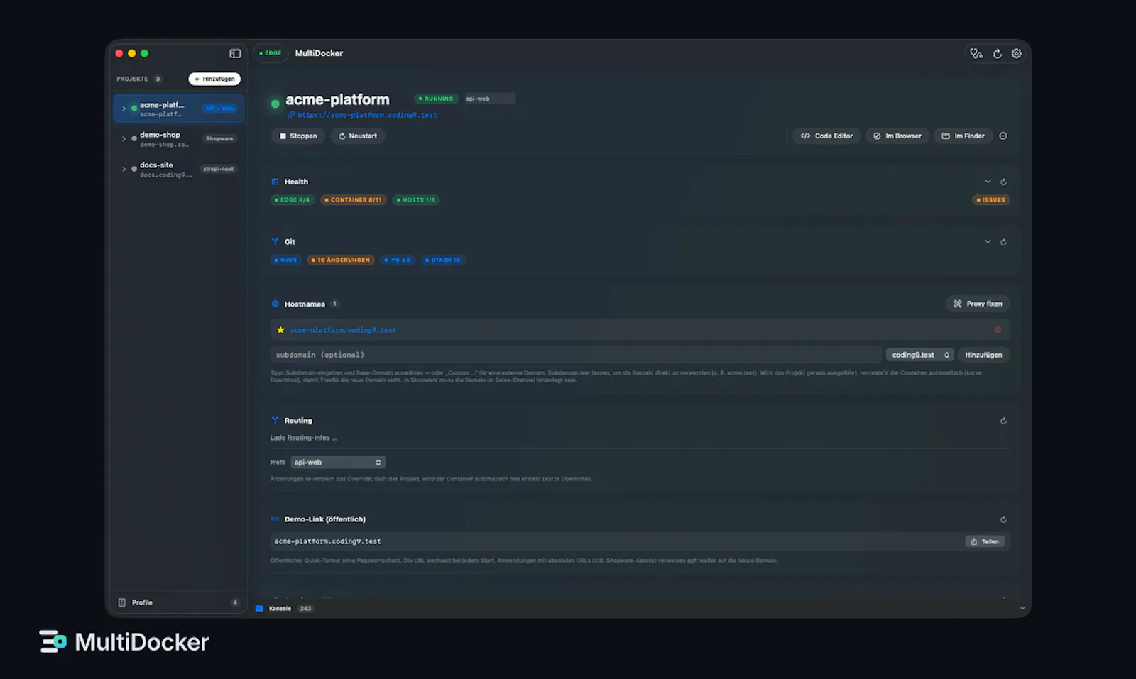 MultiDocker screenshot 2